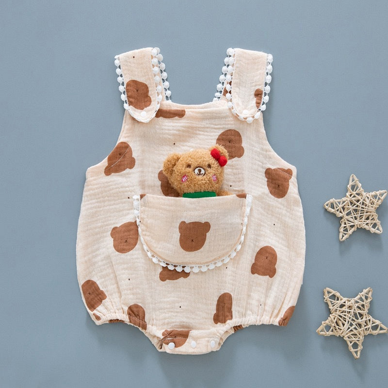 Cute Baby Gauze Triangle Romper