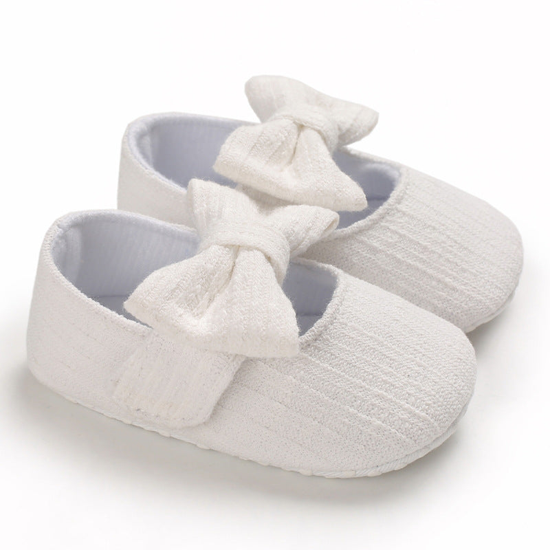 Wool Knitted Baby Shoes Bow Design