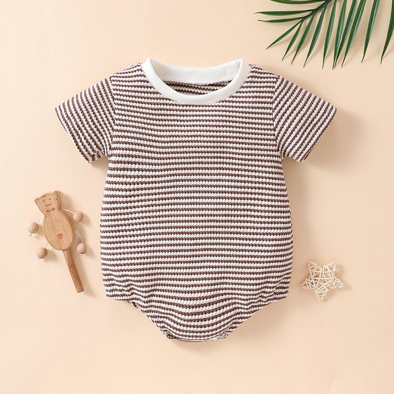Baby Unisex Striped Cotton Short Sleeve Romper