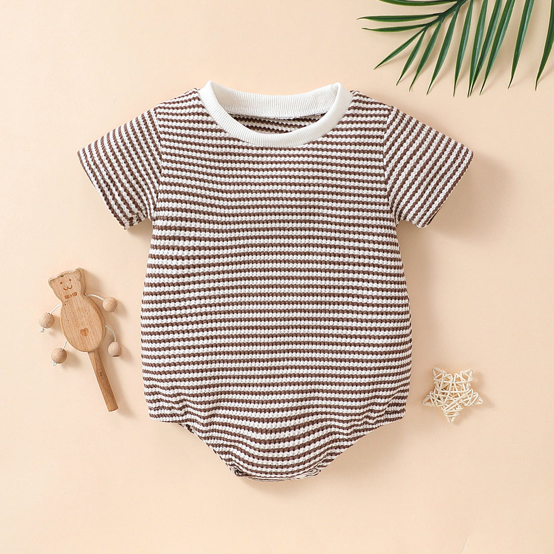 Baby Unisex Striped Cotton Short Sleeve Romper