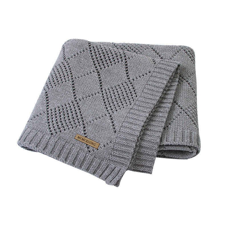 Solid Color Knitted Baby Blanket Quilt