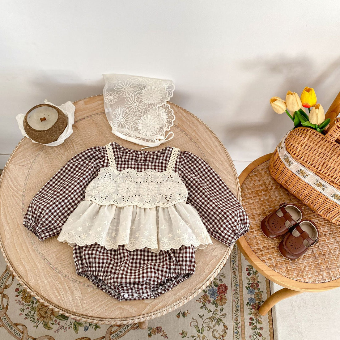 Baby Girl Lace Skirt Romper Triangle Outfit