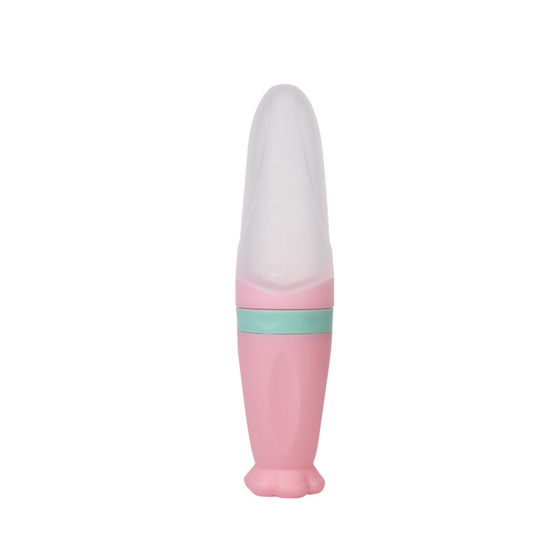 Silicone Baby Rice Cereal Squeeze Feeding Spoon Bottle
