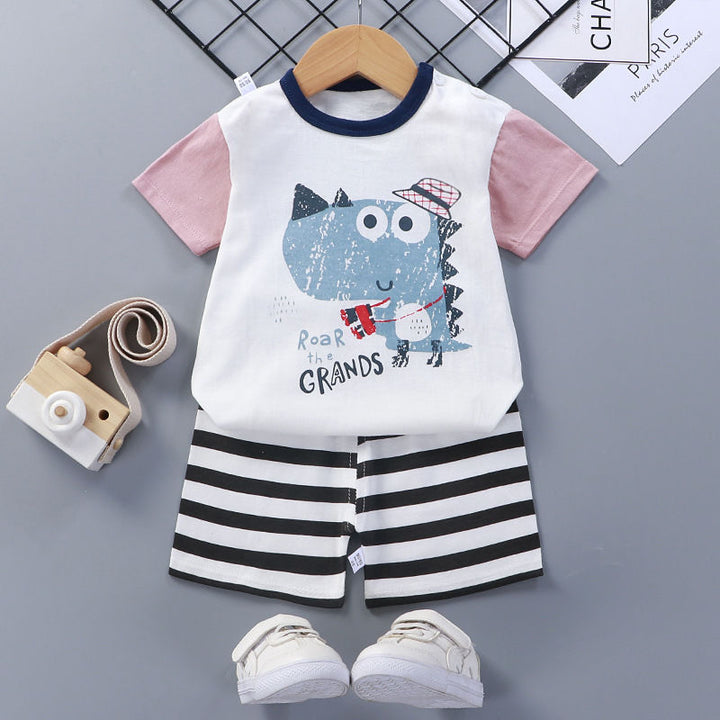 Summer Cotton Baby Short Sleeve Set