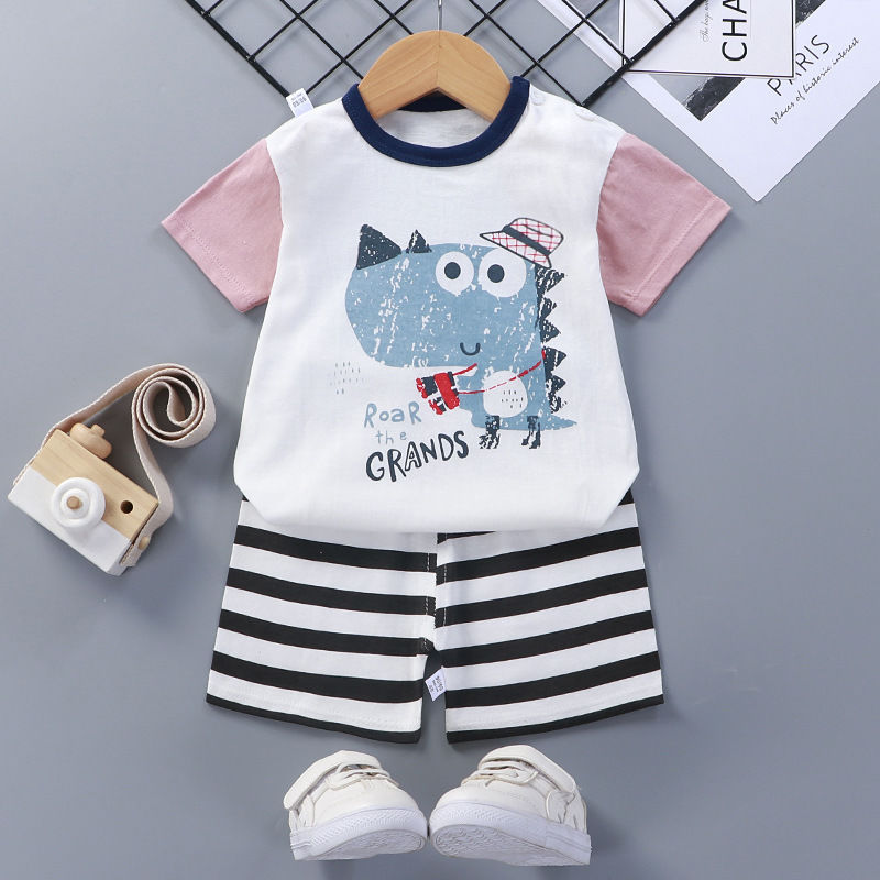 Summer Cotton Baby Short Sleeve Set