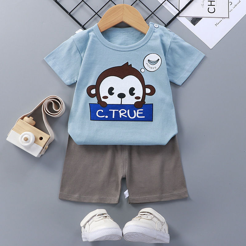 Summer Cotton Baby Short Sleeve Set