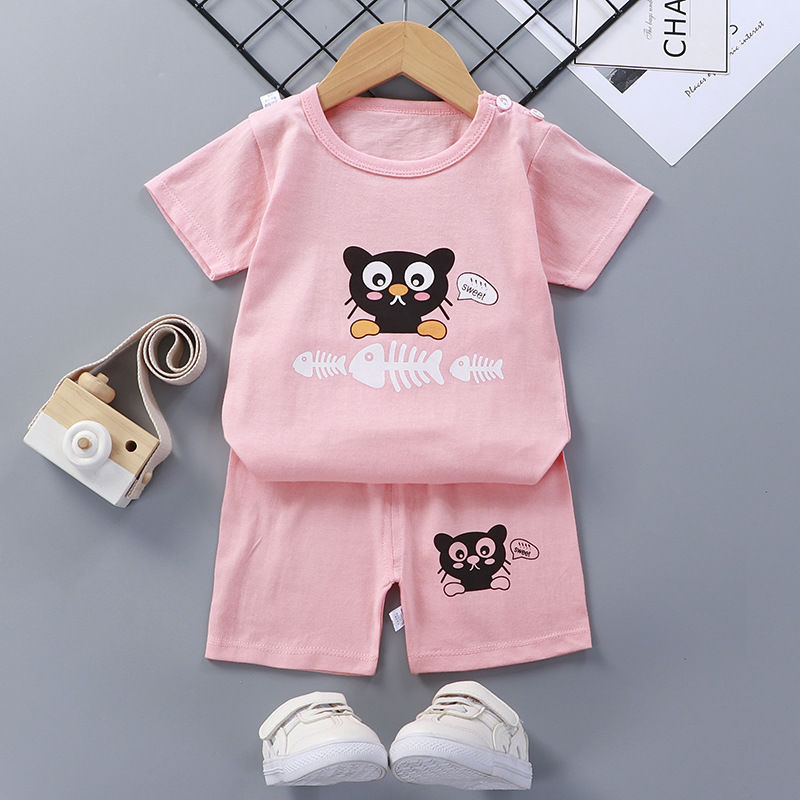 Summer Cotton Baby Short Sleeve Set