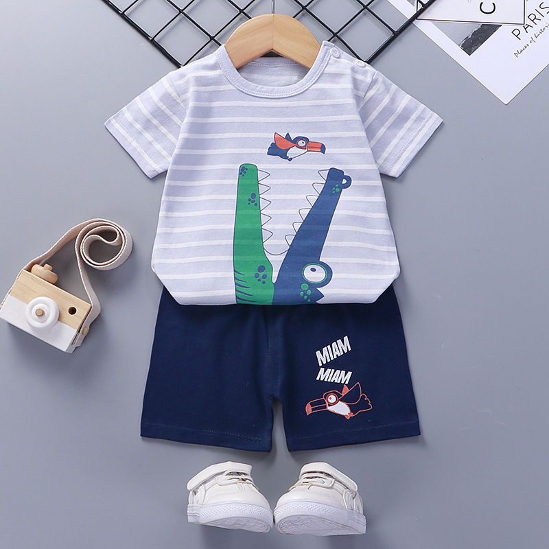 Summer Cotton Baby Short Sleeve Set