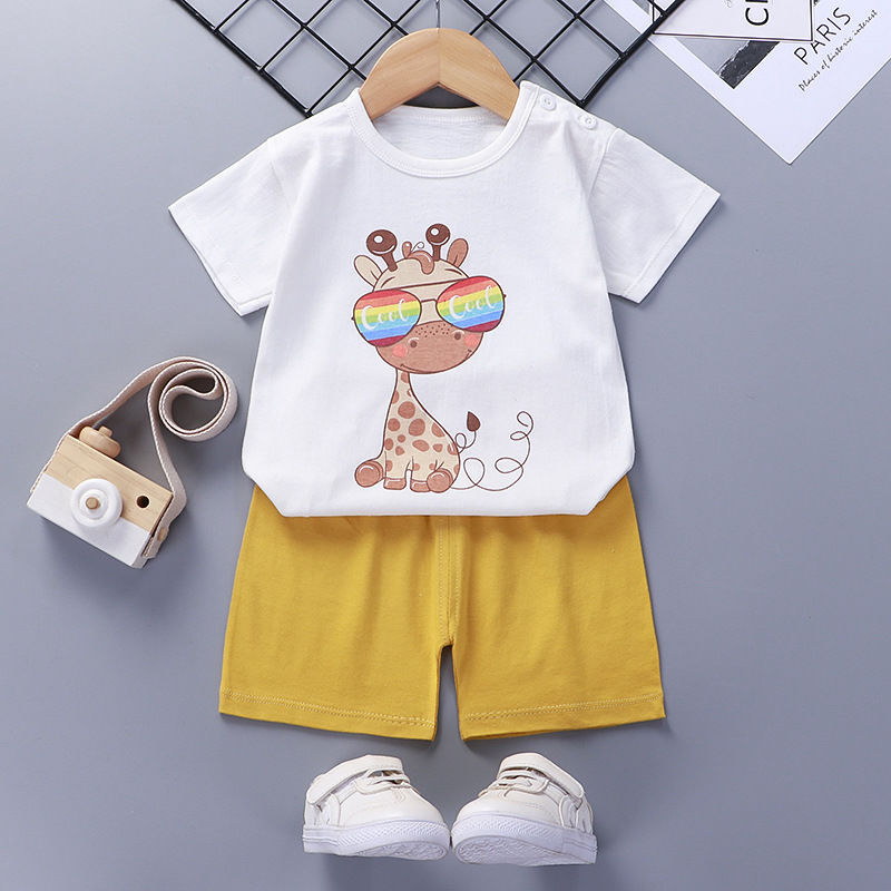Summer Cotton Baby Short Sleeve Set