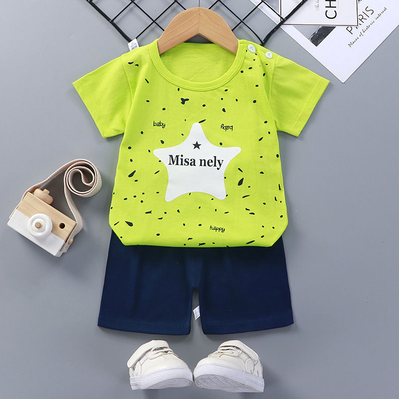 Summer Cotton Baby Short Sleeve Set