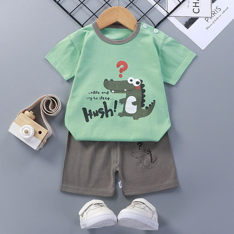 Summer Cotton Baby Short Sleeve Set