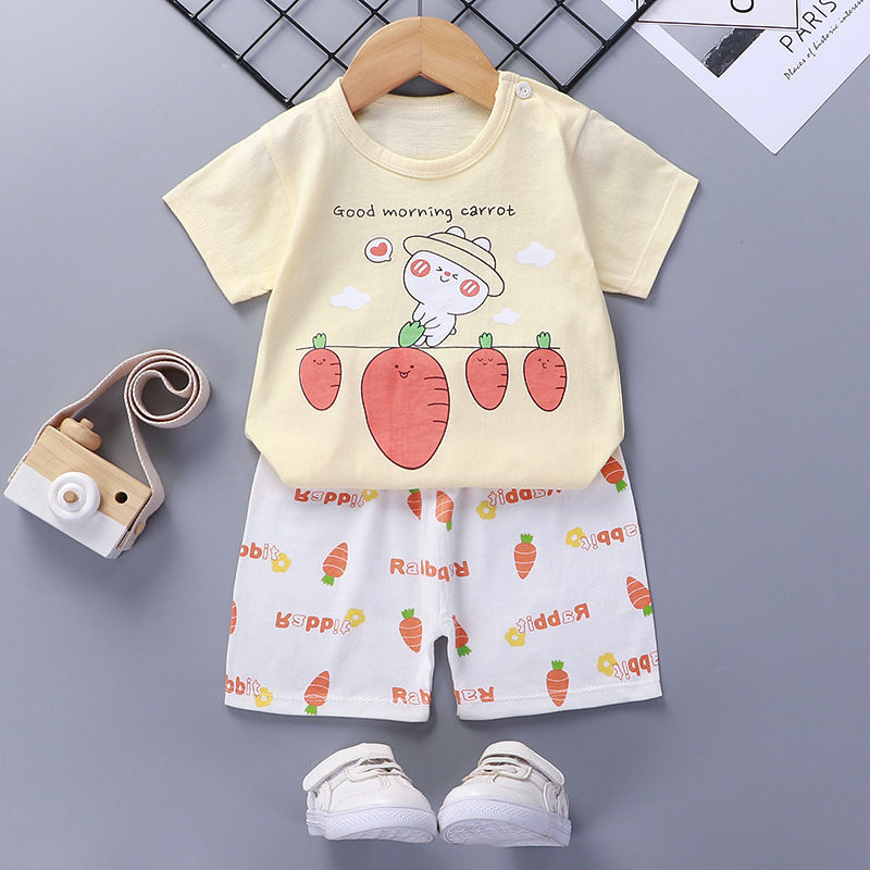 Summer Cotton Baby Short Sleeve Set