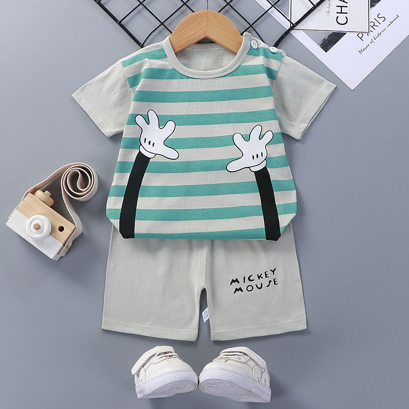 Summer Cotton Baby Short Sleeve Set