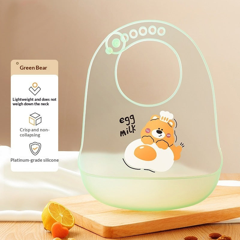 Waterproof Silicone Baby Feeding Bib Soft Infant