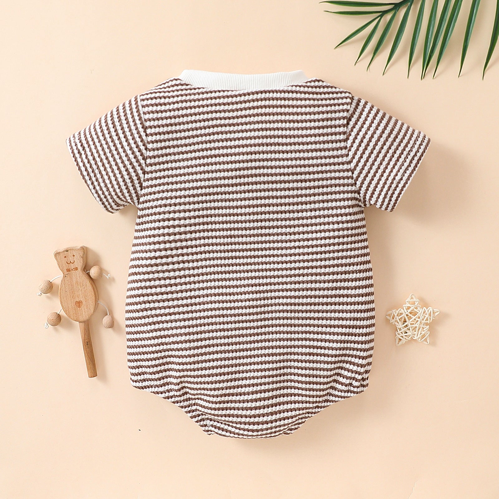 Baby Unisex Striped Cotton Short Sleeve Romper