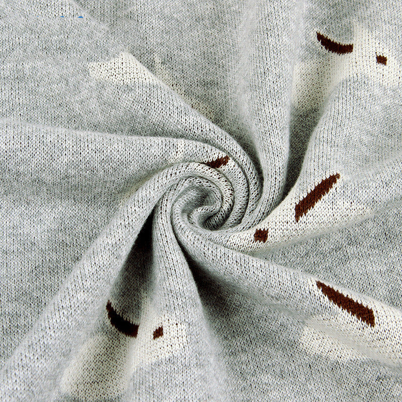 Knitted Bunny Baby Hug Blanket