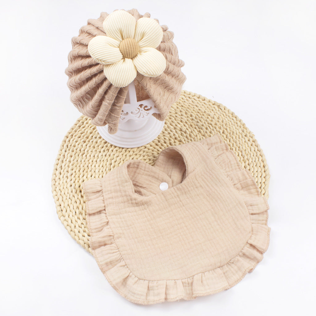 Newborn Muslin Baby Hat Bib Set