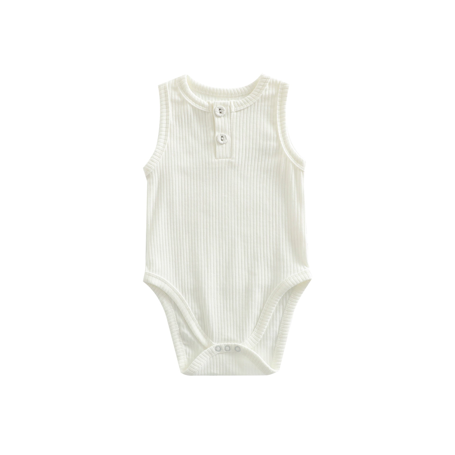 Pure Cotton Sunken Stripe Baby Girl Rompers Vest