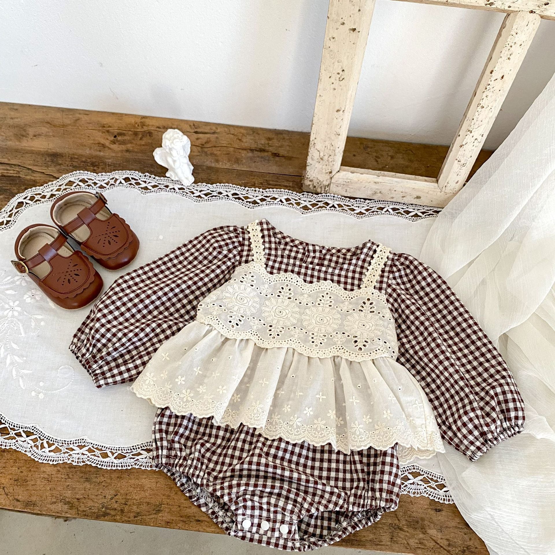 Baby Girl Lace Skirt Romper Triangle Outfit