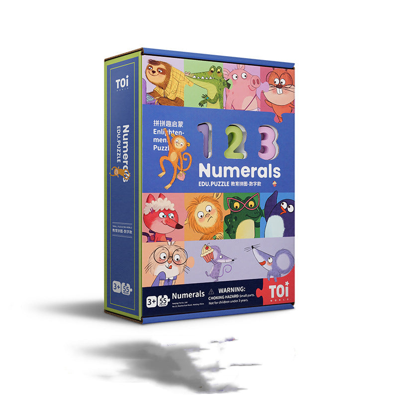 Wooden Numbers Letters Puzzle Educational Baby Toy