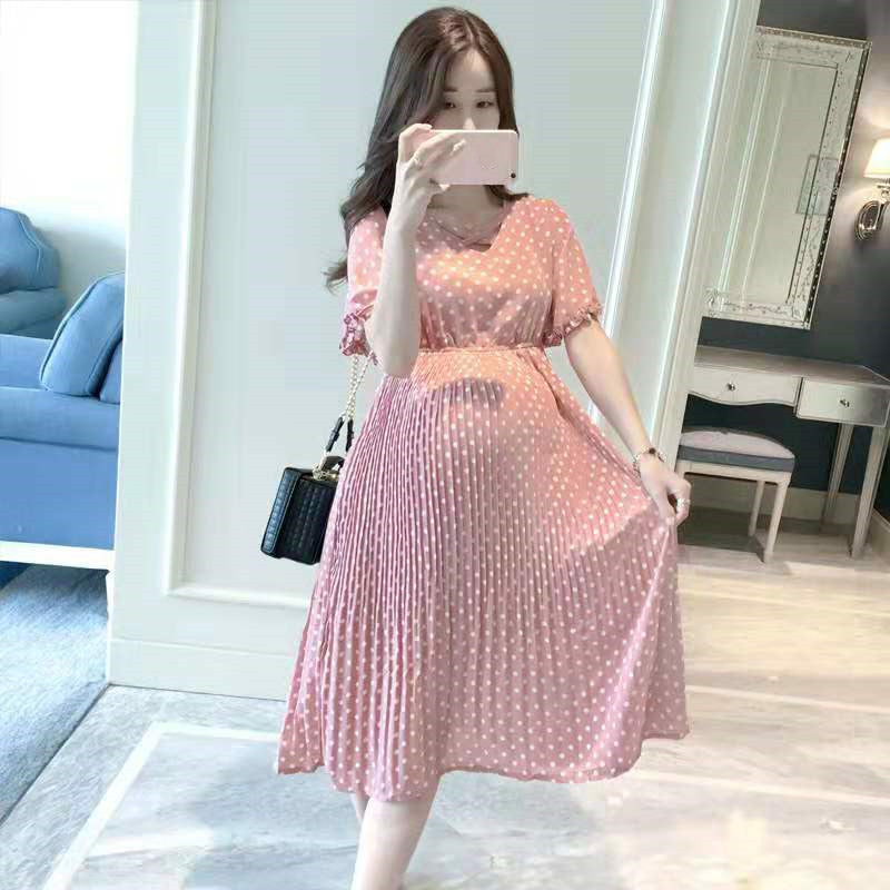 Polka Dot Midi Maternity Dress