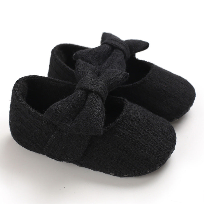 Wool Knitted Baby Shoes Bow Design
