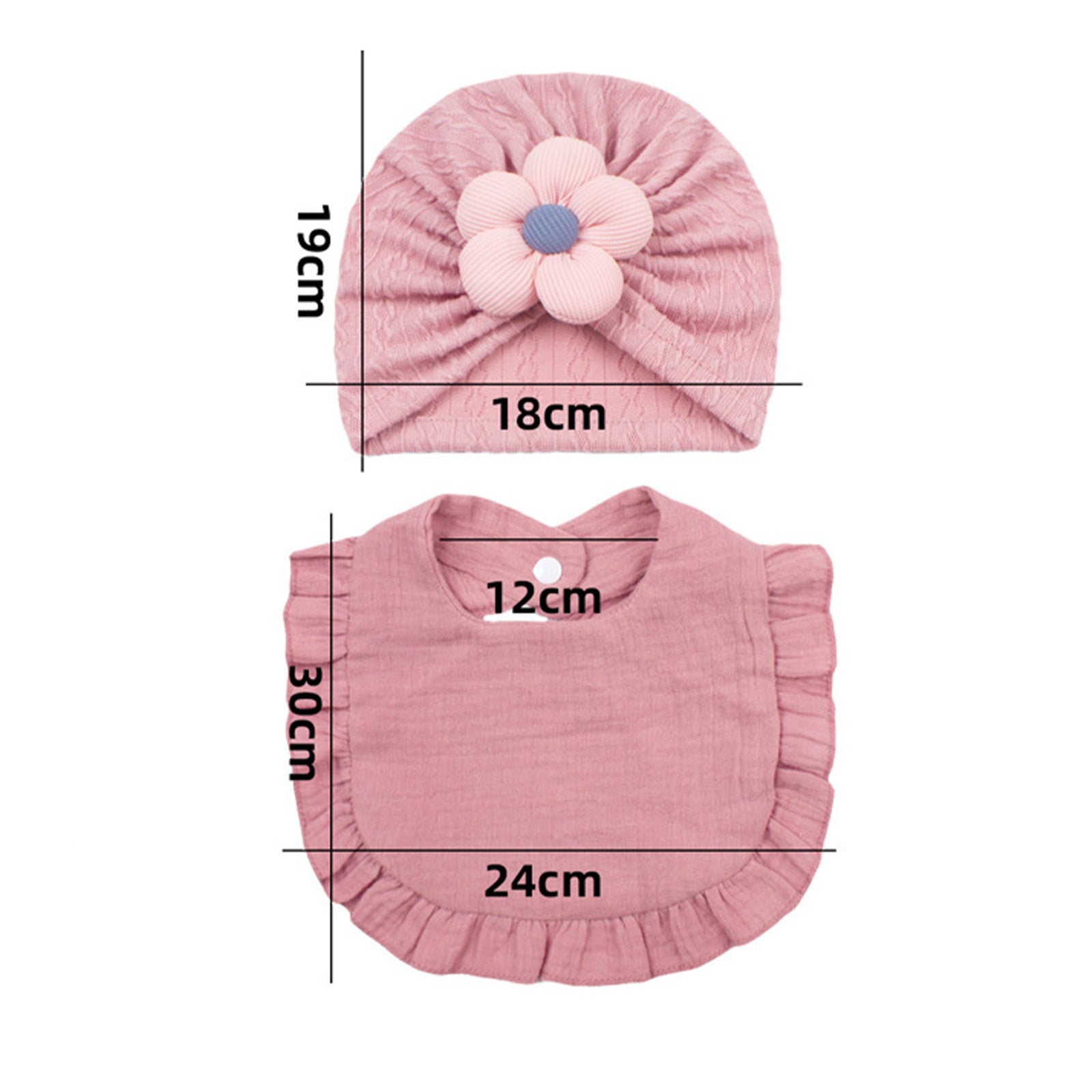Newborn Muslin Baby Hat Bib Set