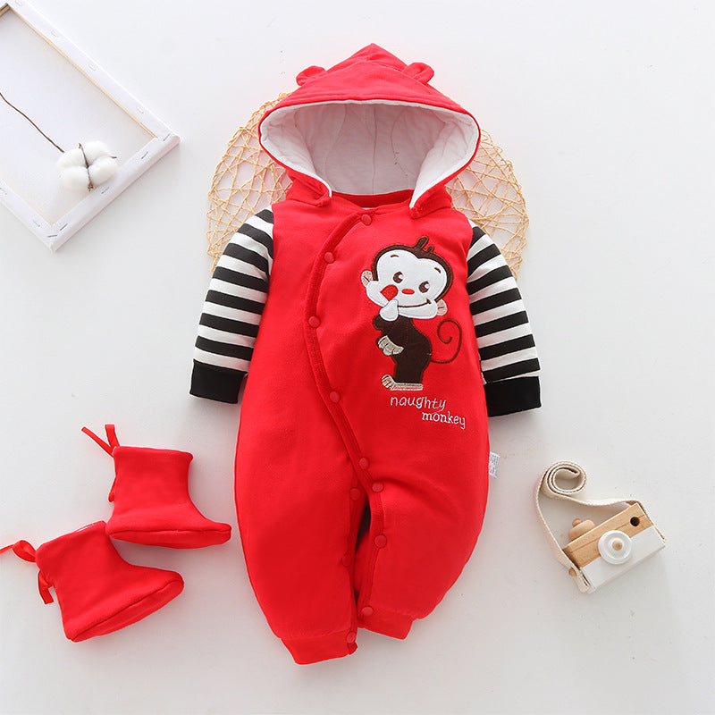 Thickened Baby Onesies Autumn Winter Clothes