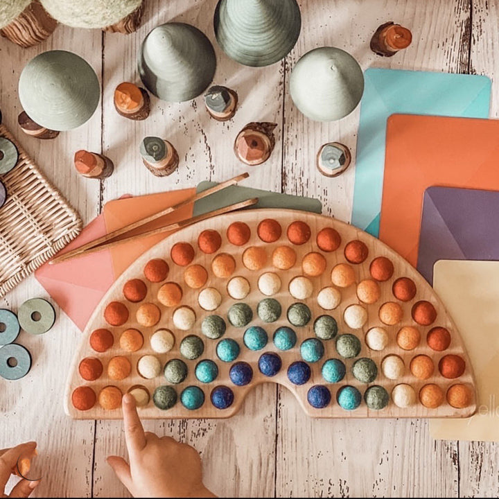 Rainbow Hair Ball Building Blocks Educational Baby Toy