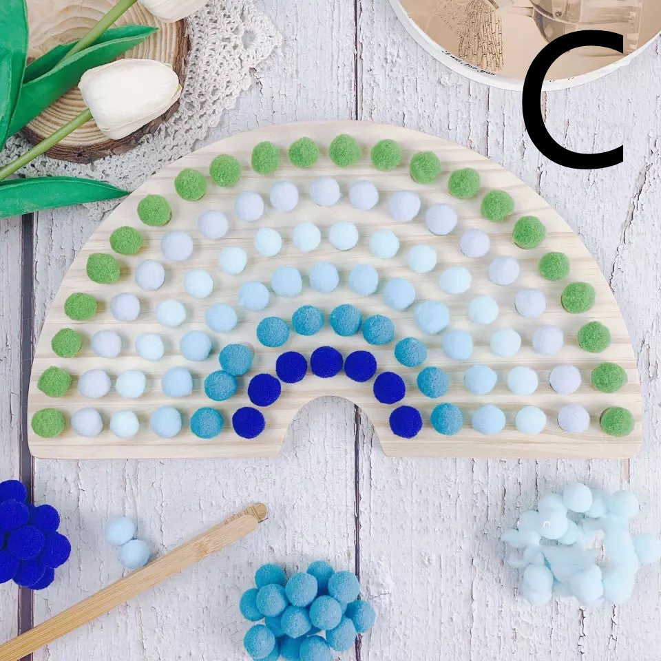 Rainbow Hair Ball Building Blocks Educational Baby Toy