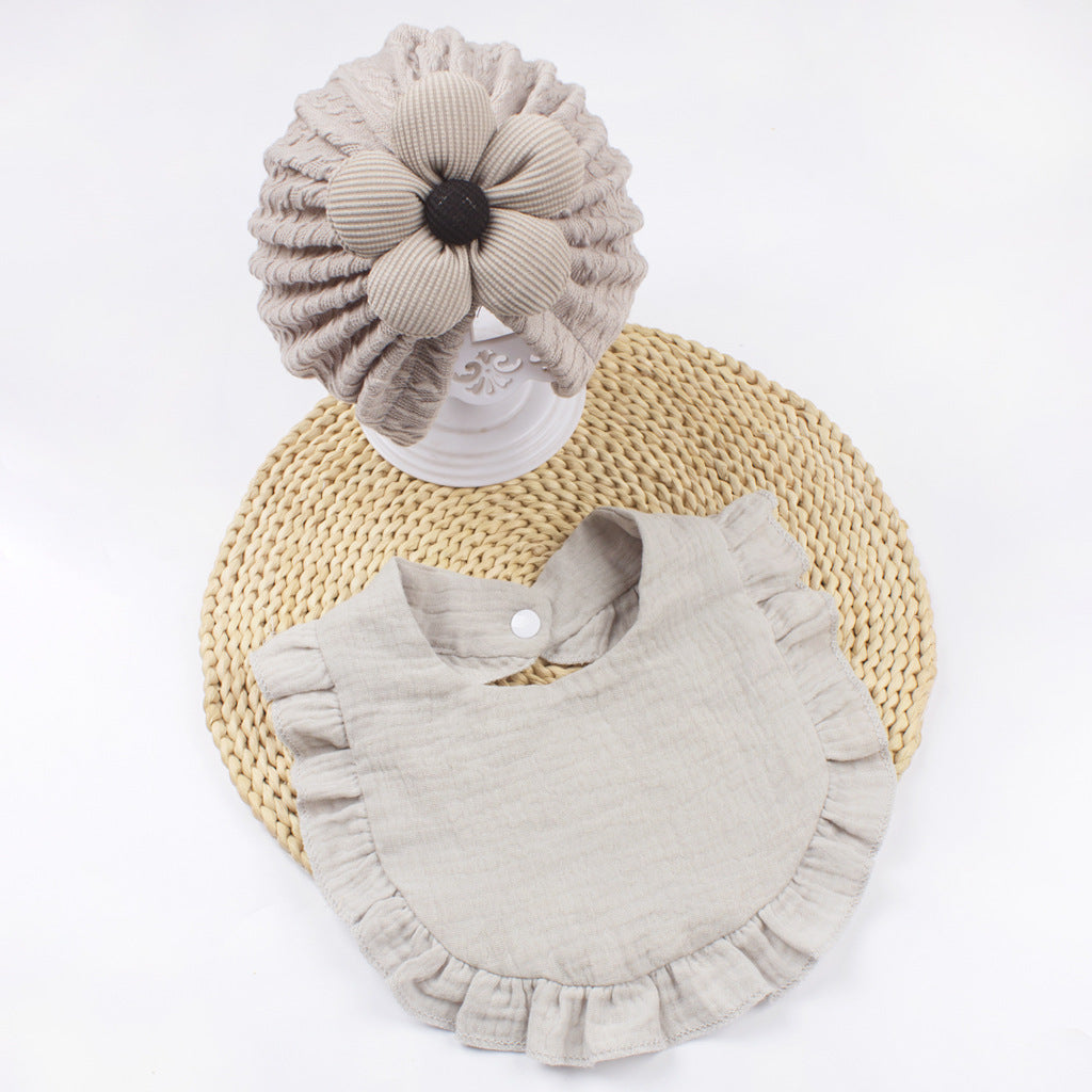 Newborn Muslin Baby Hat Bib Set