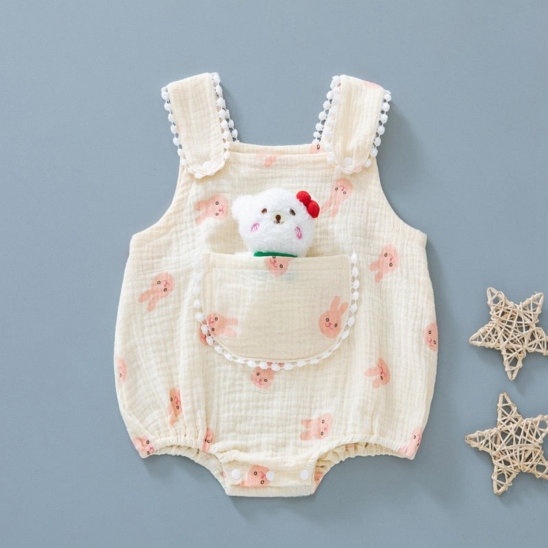 Cute Baby Gauze Triangle Romper