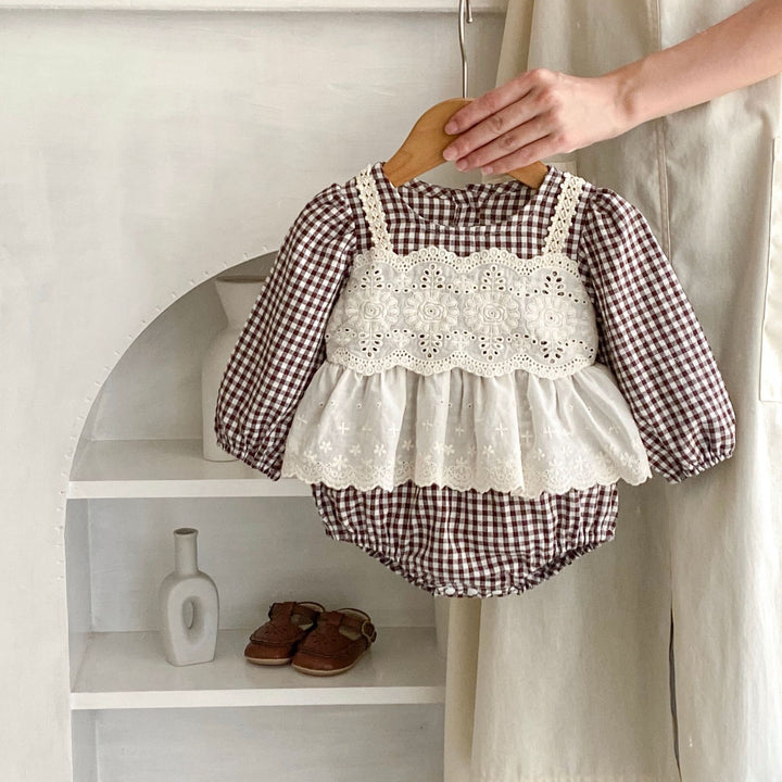 Baby Girl Lace Skirt Romper Triangle Outfit