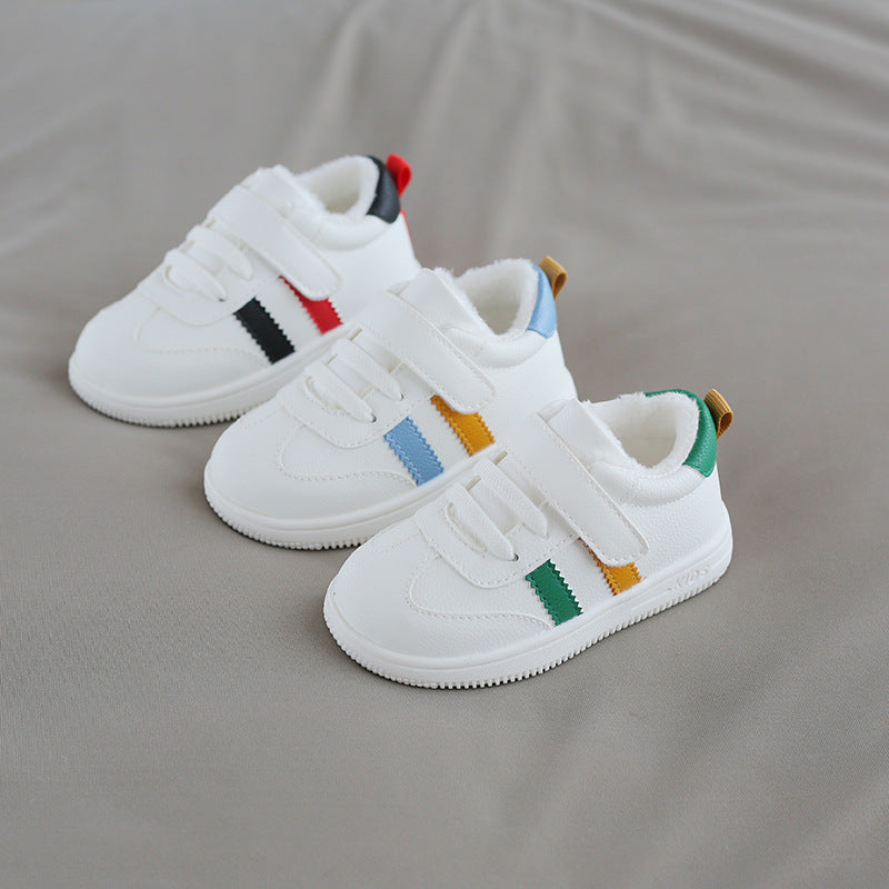Velcro Little White Baby Shoes