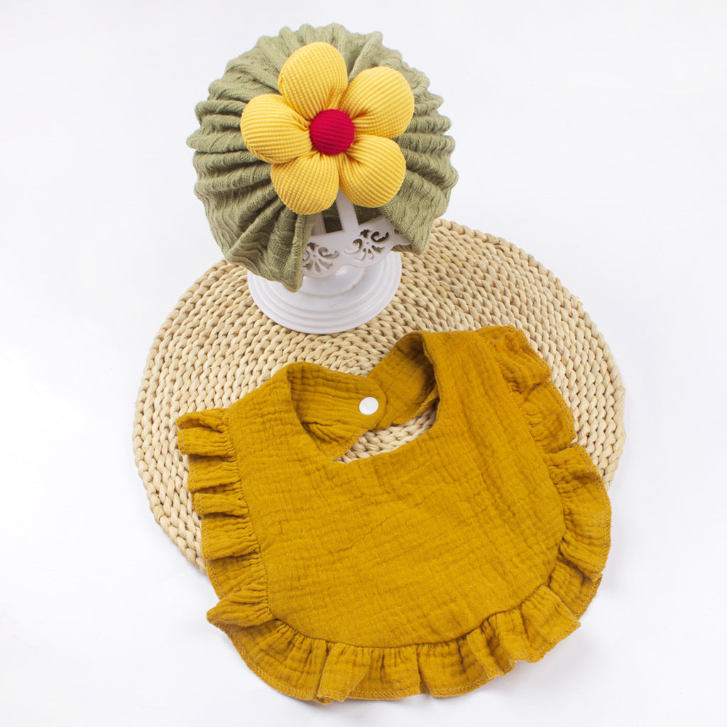 Newborn Muslin Baby Hat Bib Set