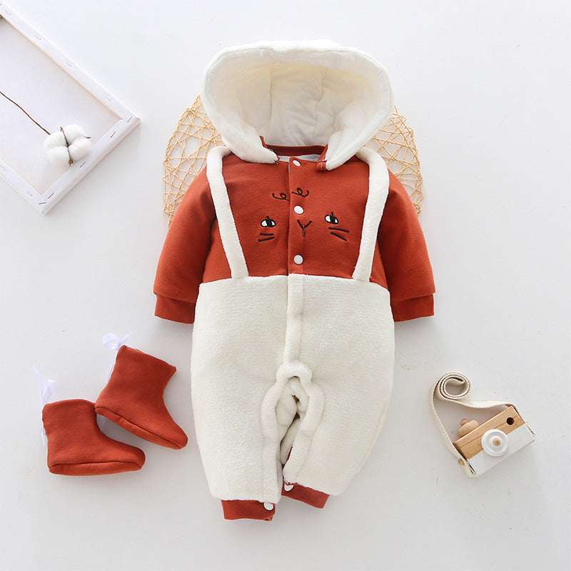 Thickened Baby Onesies Autumn Winter Clothes
