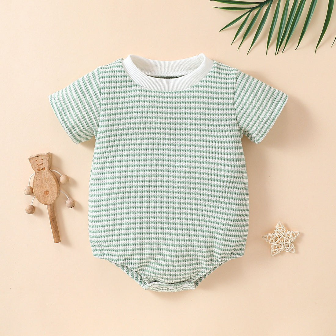 Baby Unisex Striped Cotton Short Sleeve Romper