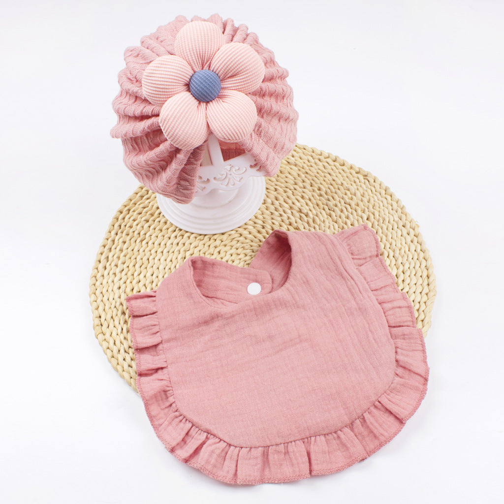 Newborn Muslin Baby Hat Bib Set