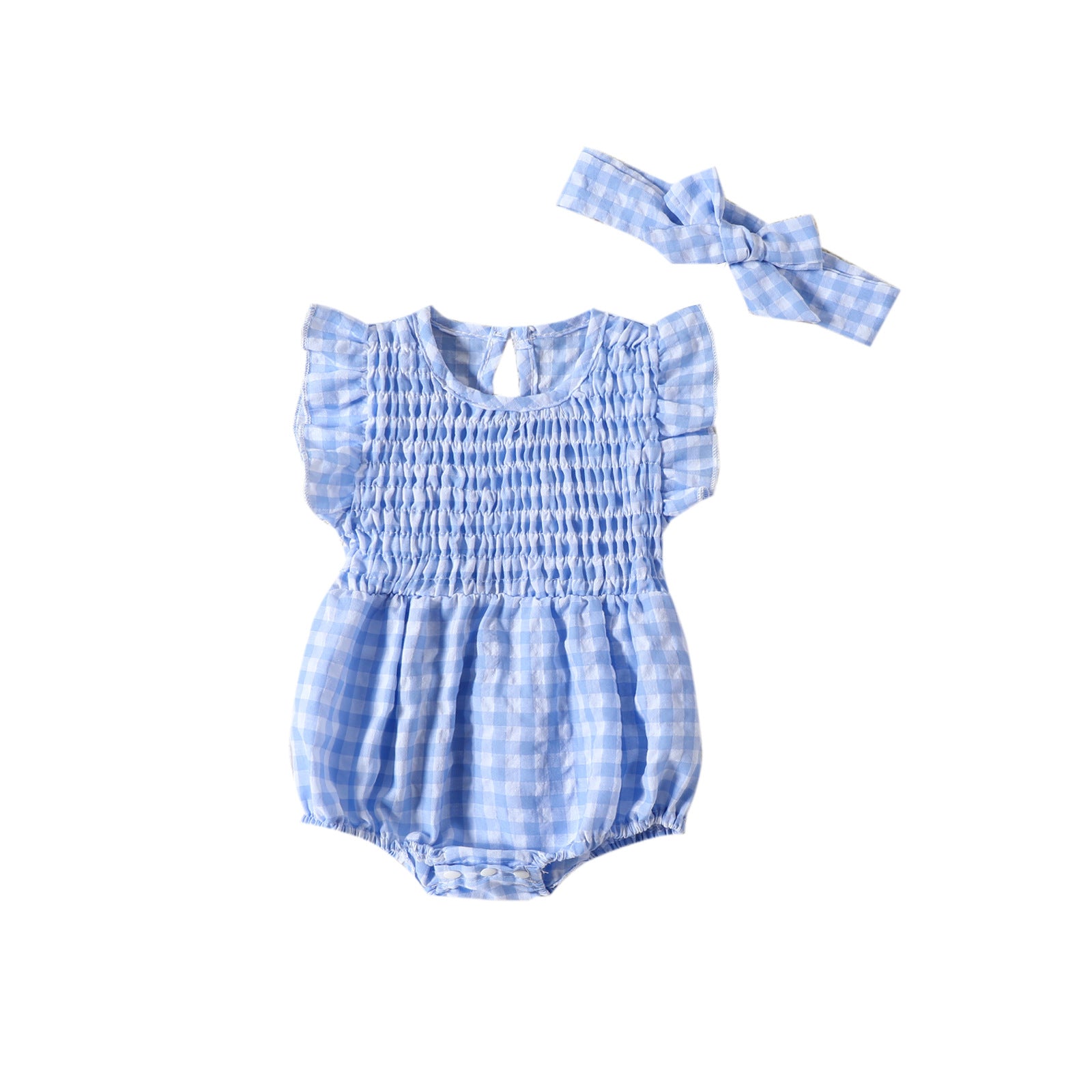 Baby Girl Solid Color Sleeveless Romper