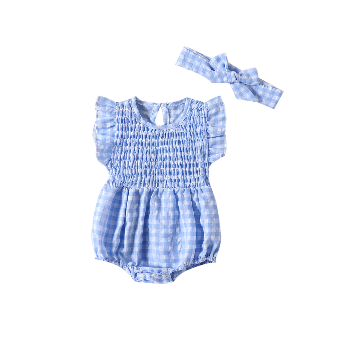Baby Girl Solid Color Sleeveless Romper