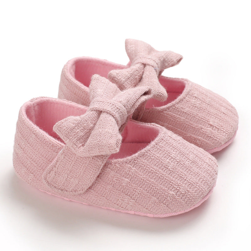 Wool Knitted Baby Shoes Bow Design