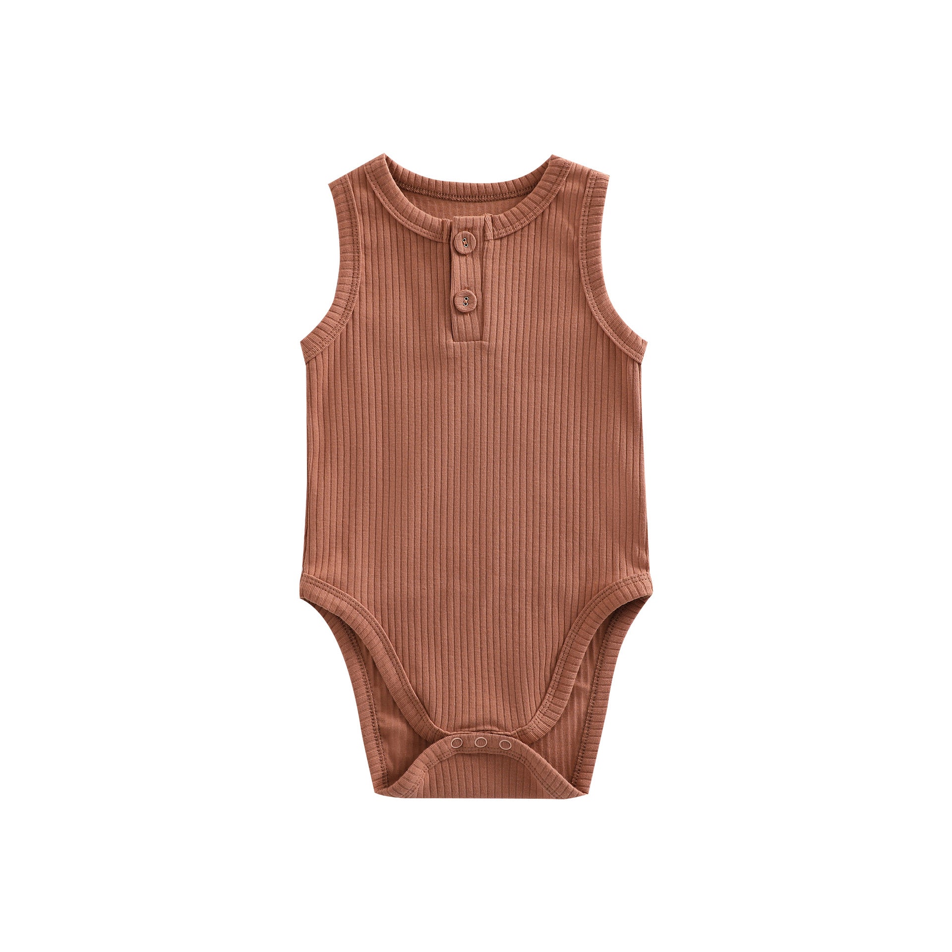Pure Cotton Sunken Stripe Baby Girl Rompers Vest