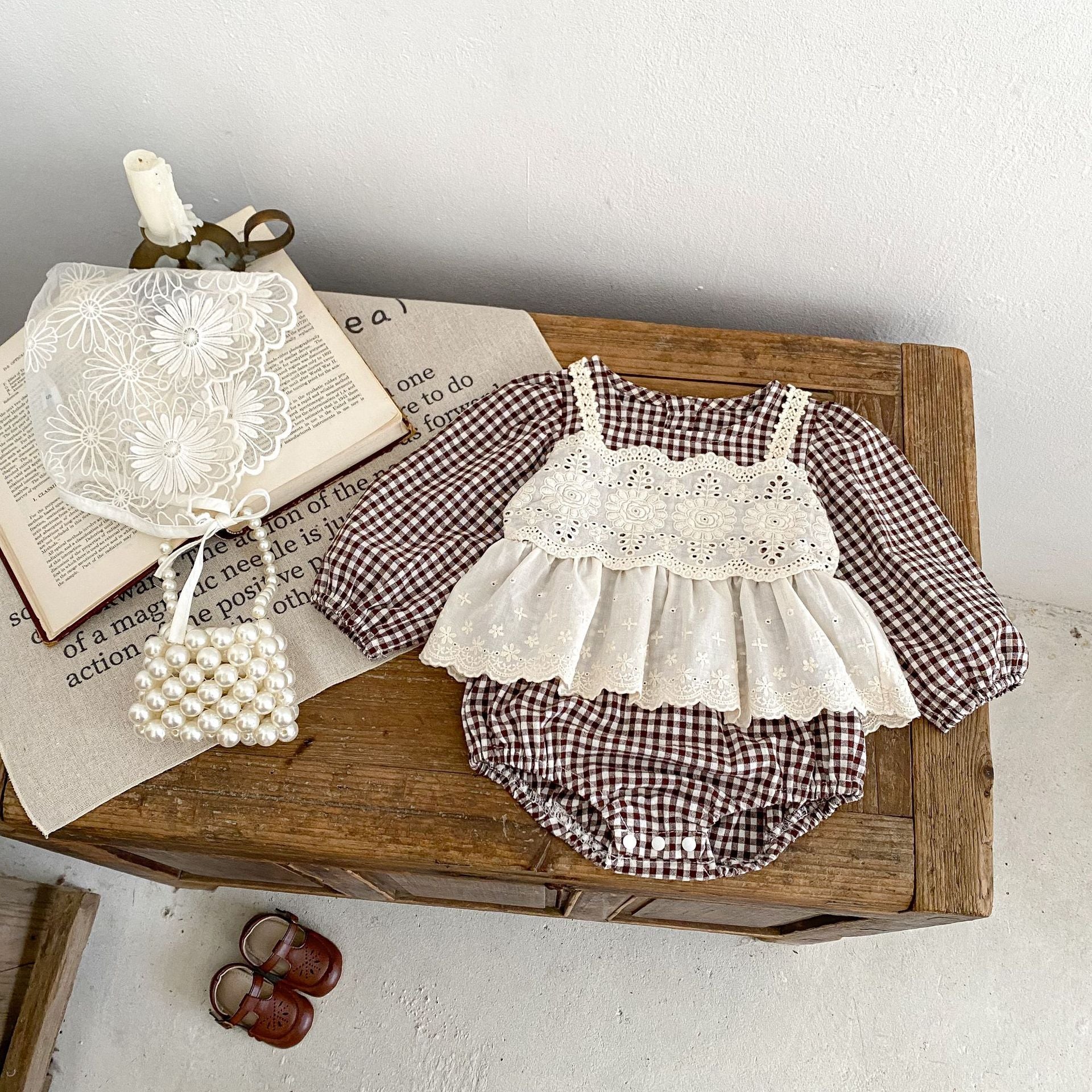 Baby Girl Lace Skirt Romper Triangle Outfit