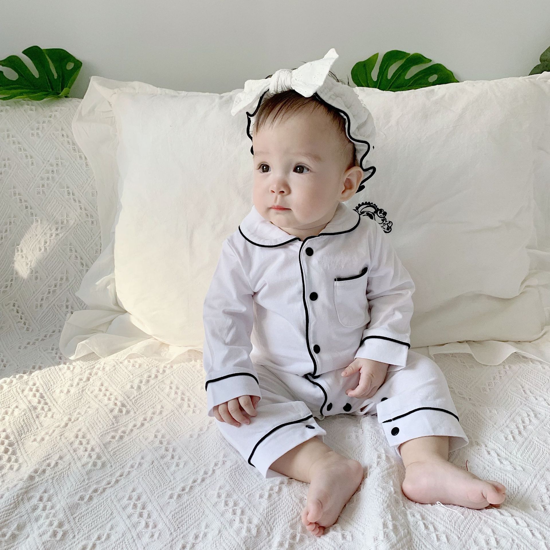 Solid Color Baby Pajamas Onesies Kids Clothes