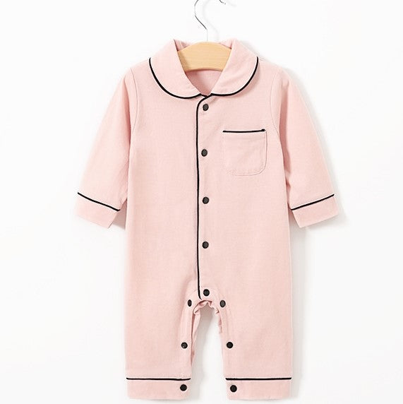 Solid Color Baby Pajamas Onesies Kids Clothes