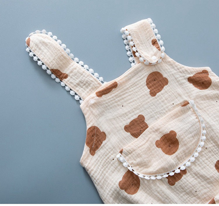 Cute Baby Gauze Triangle Romper