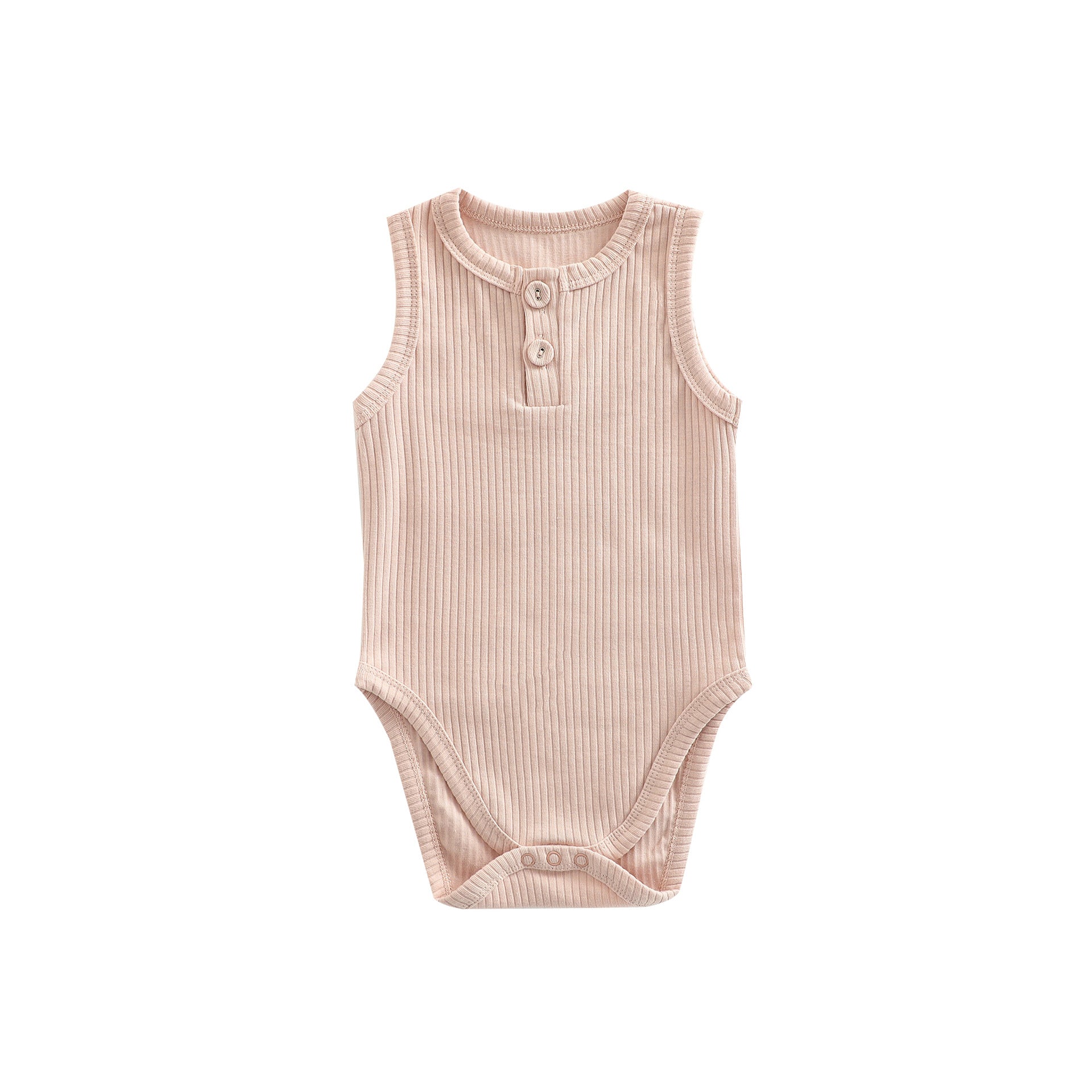 Pure Cotton Sunken Stripe Baby Girl Rompers Vest