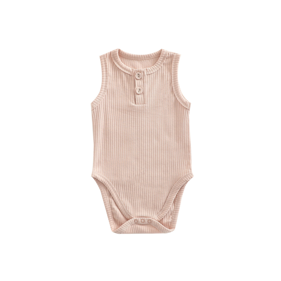 Pure Cotton Sunken Stripe Baby Girl Rompers Vest