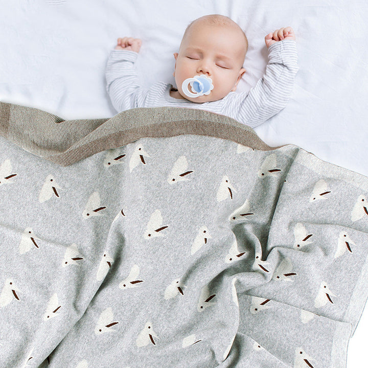 Knitted Bunny Baby Hug Blanket