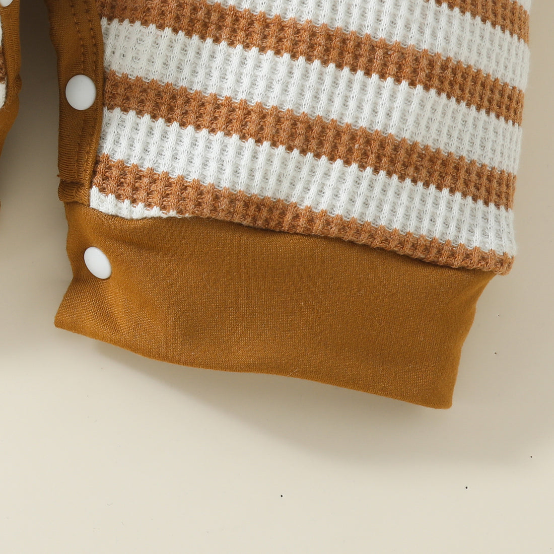 Baby Boy Waffle Stripe Short Sleeve Romper